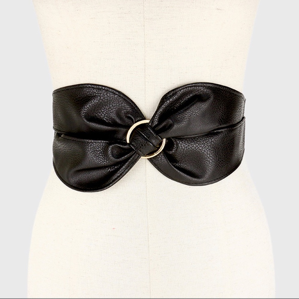 Trendy Faux Leather Wide Belt - Hot Seller